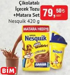 NESQUİK ÇİKOLATALI İÇECEK TOZU+MATARA SET NESQUİK ÇİKOLATALI İÇECEK TOZU+MATARA SET